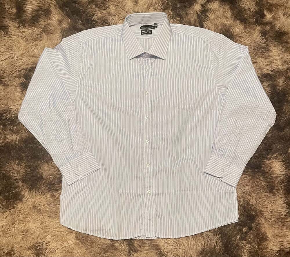 Alberto Cardinali Easy Care Classic Fit Striped Long Sleeve Dress Shirt
